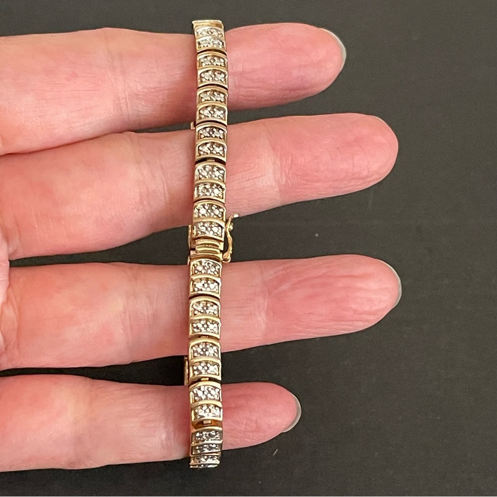 Vintage gold over 925 sterling Silver Bracelet.